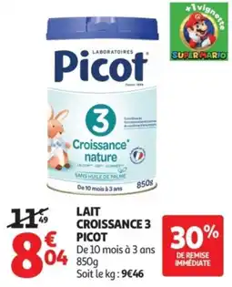 Auchan Picot LAIT CROISSANCE 3 offre