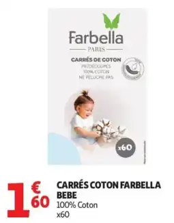 Auchan Farbella Carrés Coton Bebe offre