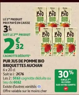 Auchan Auchan Pur jus de pomme bio offre