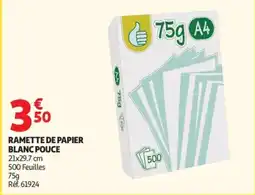 Auchan RAMETTE DE PAPIER BLANC POUCE offre