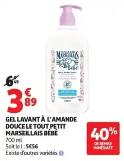 Auchan Le tout petit Marseillais bébé Gel lavant doux offre