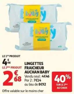 Auchan Auchan Baby Lingettes fraîcheur offre