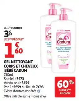 Auchan Bébé Cadum GEL NETTOYANT CORPS ET CHEVEUX offre