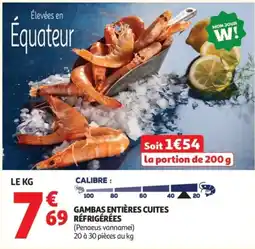 Auchan Gambas entières cuites réfrigérées offre