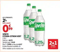Auchan Sprite Citron citron vert offre