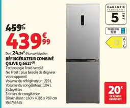Auchan QILIVE RÉFRIGÉRATEUR COMBINÉ offre