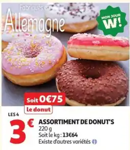 Auchan MON JOUR W! ASSORTIMENT DE DONUT'S offre