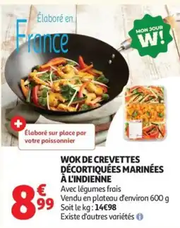 Auchan WOK DE CREVETTES DÉCORTIQUÉES MARINÉES À L'INDIENNE offre