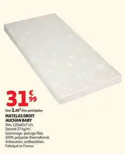 Auchan AUCHAN BABY MATelas DROIT offre