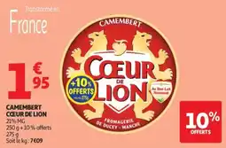 Auchan Cœur de Lion Camembert offre