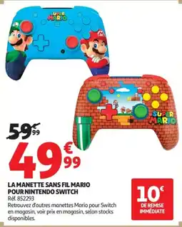Auchan SUPER MARIO LA MANETTE SANS FIL MARIO POUR NINTENDO SWITCH offre