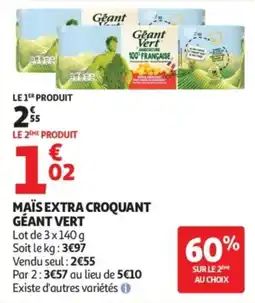 Auchan Géant Vert Maïs extra croquant offre