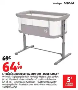 Auchan NANIA LIT BÉBÉ CODODO ULTRA-CONFORT - DODI offre