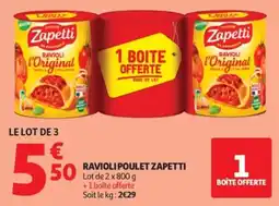 Auchan Zapetti Ravioli Poulet offre
