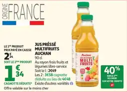 Auchan Auchan Jus pressé multifruits offre