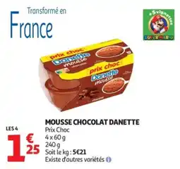 Auchan Danette Mousse chocolat offre