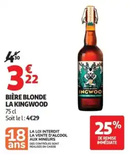 Auchan KINGWOOD Bière blonde offre