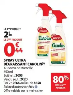 Auchan Carolin Spray ultra dégraissant offre