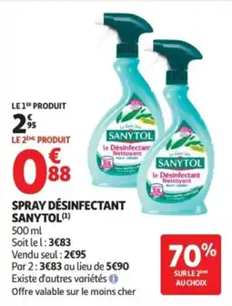 Auchan SANYTOL Spray désinfectant offre