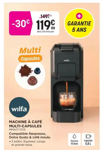 Wilfa machine à café multi-capsules