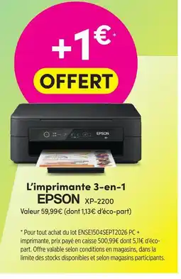 Pulsat Epson l’imprimante 3-en-1 xp-2200 offre