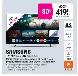 Pulsat Samsung tv miniled 4k tu43m74h offre