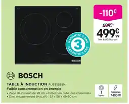 Pulsat Bosch table à induction pij631bb5m offre