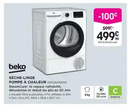 Pulsat Beko sèche-linge pompe à chaleur d5h284930w offre