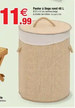 Bazarland Panier à linge rond offre