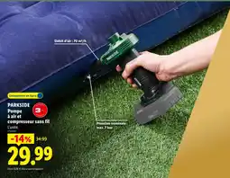 Lidl Parkside pompe à air et compresseur sans fil offre