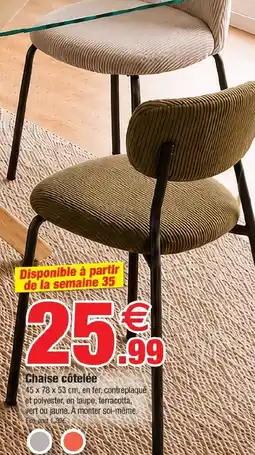 Bazarland Chaise côtelée offre