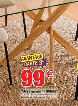 Bazarland HERITAGE Table à manger offre