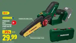 Lidl Parkside mini-tronçonneuse à bois sans fil offre