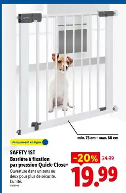 Lidl Safety 1st barrière à fixation par pression quick-close+ offre