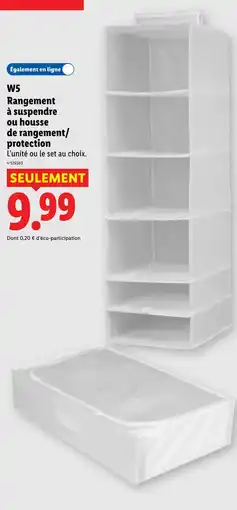 Lidl W5 rangement à suspendre ou housse de rangement/ protection offre