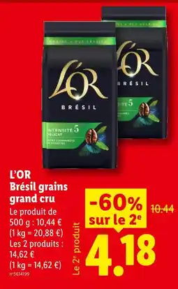 Lidl L'or brésil grains grand cru offre