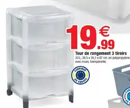 Bazarland Tour de rangement 3 tiroirs offre