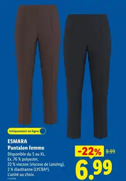 Lidl Esmara pantalon femme offre