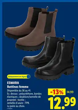 Lidl Esmara bottines femme offre