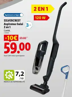 Lidl Silvercrest aspirateur balai 2 en 1 offre