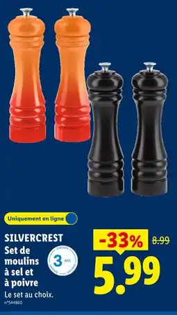 Lidl Silvercrest set de moulins à sel et à poivre offre