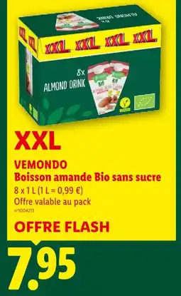 Lidl Vemondo boisson amande bio sans sucre offre