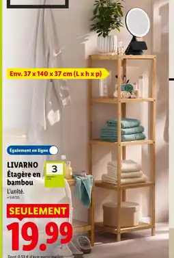 Lidl Livarno étagère en bambou offre