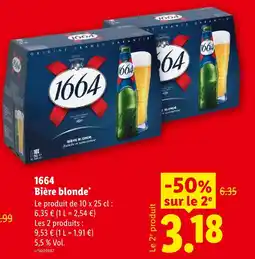 Lidl 1664 bière blonde offre