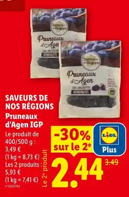 Lidl Saveurs de nos régions pruneaux d'agen igp offre