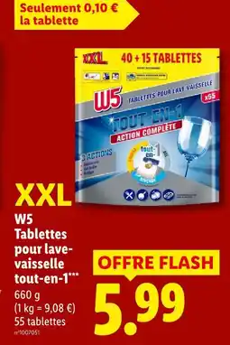 Lidl W5 tablettes pour lave-vaisselle tout-en-1 offre