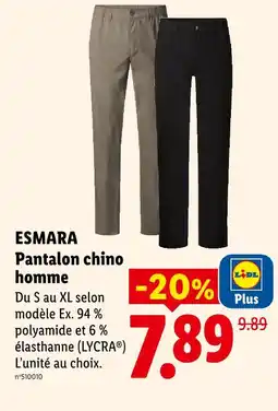 Lidl Esmara pantalon chino homme offre