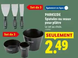 Lidl Parkside spatules ou seaux pour plâtre offre