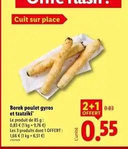 Lidl Borek poulet gyros et tzatziki offre