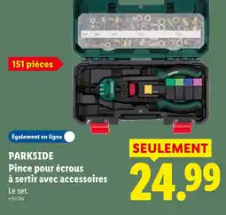 Lidl Parkside pince pour écrous à sertir avec accessoires offre